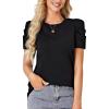 imageLYANER Womens Crewneck Puff Short Sleeve Casual Regular Fit Basic Tops Shirts BlouseBlack