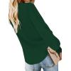 imageLYANER Womens Casual V Neck Long Sleeve Tie Front Knot Button Down Shirt Blouse TopDark Green