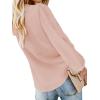 imageLYANER Womens Casual V Neck Long Sleeve Tie Front Knot Button Down Shirt Blouse TopPink