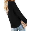 imageLYANER Womens Casual V Neck Long Sleeve Tie Front Knot Button Down Shirt Blouse TopPlain Black