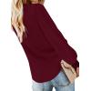 imageLYANER Womens Casual V Neck Long Sleeve Tie Front Knot Button Down Shirt Blouse TopWine Red