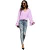imageLYANER Womens Casual V Neck Tiered Ruffle Bell Long Sleeve Blouse Shirt Tunic TopLavender