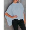 imageLYANER Womens Oversize Smock Neck Knot Back Batwing Sleeve Cape Blouse Shirt TopLight Blue