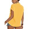 imageLYANER Womens Casual Collared Rolled Up Cap Sleeves Button Down Work Blouse Shirt TopsBaby Yellow