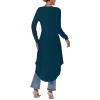 imageLYANER Womens High Low Hem Split Wrap Front Long Sleeve Tunic Long Shirt Blouse TopLake Blue