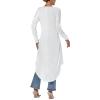imageLYANER Womens High Low Hem Split Wrap Front Long Sleeve Tunic Long Shirt Blouse TopPlain White