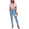 imageLYANER Womens Satin Deep V Neck Ruched Blouse Shirred Back Batwing Short Sleeve Crop TopBaby Pink