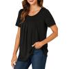 imageLYANER Womens Summer Top Scoop Neck Short Sleeve Casual Shirt Flowy Tunic Tee BlousesBlack