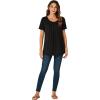 imageLYANER Womens Summer Top Scoop Neck Short Sleeve Casual Shirt Flowy Tunic Tee BlousesBlack