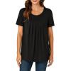 imageLYANER Womens Summer Top Scoop Neck Short Sleeve Casual Shirt Flowy Tunic Tee BlousesBlack