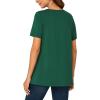 imageLYANER Womens Summer Top Scoop Neck Short Sleeve Casual Shirt Flowy Tunic Tee BlousesDark Green
