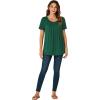 imageLYANER Womens Summer Top Scoop Neck Short Sleeve Casual Shirt Flowy Tunic Tee BlousesDark Green