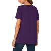 imageLYANER Womens Summer Top Scoop Neck Short Sleeve Casual Shirt Flowy Tunic Tee BlousesDark Purple