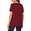 imageLYANER Womens Summer Top Scoop Neck Short Sleeve Casual Shirt Flowy Tunic Tee BlousesWine Red