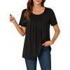 imageLYANER Womens Summer Top Scoop Neck Short Sleeve Casual Shirt Flowy Tunic Tee BlousesBlack