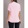 imageLYANER Womens Casual Mock Neck Ruffle Short Sleeve Summer Blouse Shirt TopBaby Pink