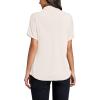 imageLYANER Womens Casual Mock Neck Ruffle Short Sleeve Summer Blouse Shirt TopBeige