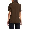 imageLYANER Womens Casual Mock Neck Ruffle Short Sleeve Summer Blouse Shirt TopDark Brown