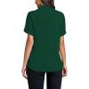imageLYANER Womens Casual Mock Neck Ruffle Short Sleeve Summer Blouse Shirt TopGreen