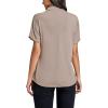 imageLYANER Womens Casual Mock Neck Ruffle Short Sleeve Summer Blouse Shirt TopKhaki