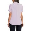 imageLYANER Womens Casual Mock Neck Ruffle Short Sleeve Summer Blouse Shirt TopLight Purple