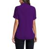 imageLYANER Womens Casual Mock Neck Ruffle Short Sleeve Summer Blouse Shirt TopPurple