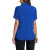 imageLYANER Womens Casual Mock Neck Ruffle Short Sleeve Summer Blouse Shirt TopRoyal Blue