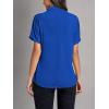 imageLYANER Womens Casual Mock Neck Ruffle Short Sleeve Summer Blouse Shirt TopRoyal Blue