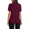 imageLYANER Womens Casual Mock Neck Ruffle Short Sleeve Summer Blouse Shirt TopWine Red