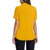 imageLYANER Womens Casual Mock Neck Ruffle Short Sleeve Summer Blouse Shirt TopYellow