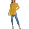 imageLYANER Womens Collar V Neck Split Hem Button Down Long Sleeve Long Shirt Blouse Tunic TopGinger