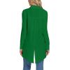 imageLYANER Womens Collar V Neck Split Hem Button Down Long Sleeve Long Shirt Blouse Tunic TopGreen