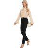 imageLYANER Womens Elegant Bow Tie Mock Neck Bell Long Sleeve Blouse Shirts TopBeige