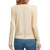 imageLYANER Womens Loose Cowl Neck Ruched Stretch Long Sleeve Blouse Shirt TopBeige
