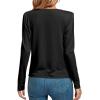 imageLYANER Womens Loose Cowl Neck Ruched Stretch Long Sleeve Blouse Shirt TopBlack