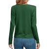 imageLYANER Womens Loose Cowl Neck Ruched Stretch Long Sleeve Blouse Shirt TopDark Green