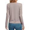 imageLYANER Womens Loose Cowl Neck Ruched Stretch Long Sleeve Blouse Shirt TopGrey