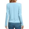 imageLYANER Womens Loose Cowl Neck Ruched Stretch Long Sleeve Blouse Shirt TopLight Blue