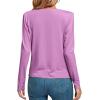 imageLYANER Womens Loose Cowl Neck Ruched Stretch Long Sleeve Blouse Shirt TopLight Purple