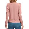imageLYANER Womens Loose Cowl Neck Ruched Stretch Long Sleeve Blouse Shirt TopPink