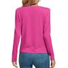 imageLYANER Womens Loose Cowl Neck Ruched Stretch Long Sleeve Blouse Shirt TopRose