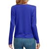 imageLYANER Womens Loose Cowl Neck Ruched Stretch Long Sleeve Blouse Shirt TopRoyal Blue