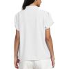 imageLYANER Womens Casual Split V Neck Petal Cap Sleeve Chiffon Blouse Shirt TopsWhite