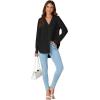 imageLYANER Womens Collar V Neck Button Down Long Sleeve Casual Work Office Blouse Shirts TopBlack