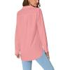 imageLYANER Womens Collar V Neck Button Down Long Sleeve Casual Work Office Blouse Shirts TopPink