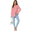 imageLYANER Womens Collar V Neck Button Down Long Sleeve Casual Work Office Blouse Shirts TopPink