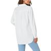 imageLYANER Womens Collar V Neck Button Down Long Sleeve Casual Work Office Blouse Shirts TopWhite