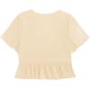 imageLYANER Womens Floral Print V Neck Tie Knot Ruffle Hem Short Sleeve Blouse Peplum TopBeige