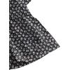 imageLYANER Womens Floral Print V Neck Tie Knot Ruffle Hem Short Sleeve Blouse Peplum TopBlack Floral