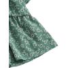 imageLYANER Womens Floral Print V Neck Tie Knot Ruffle Hem Short Sleeve Blouse Peplum TopGreen Floral